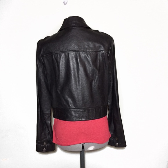frenchi Black Leather Motorcycle Jacket Juniors L - Picture 5 of 8